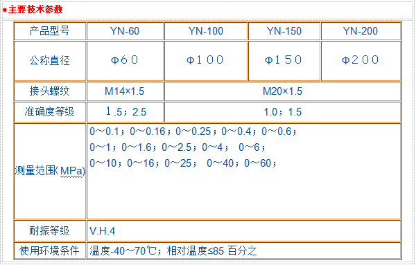 YN系列耐振压力表